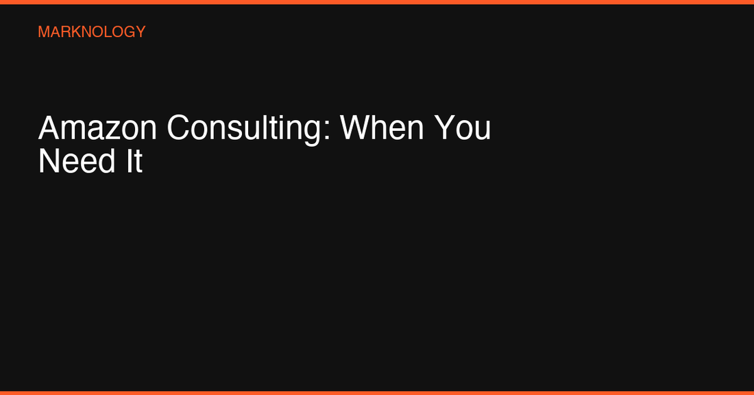 Amazon Consulting: When You Need It and How to Choose