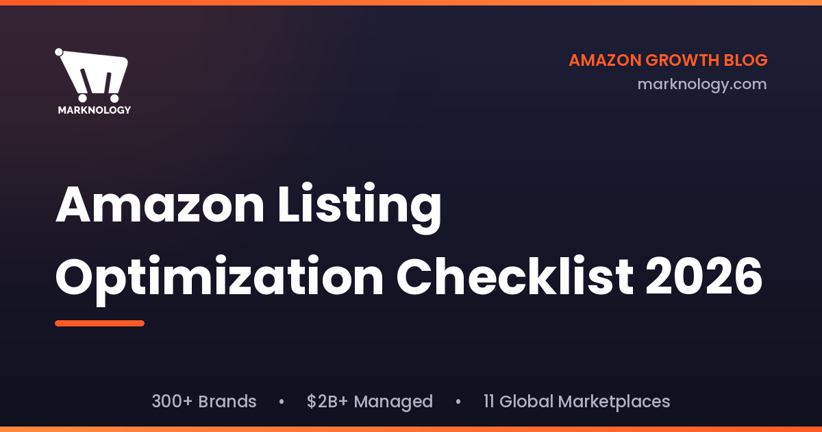 Amazon Listing Optimization Checklist 2026 Featured Image